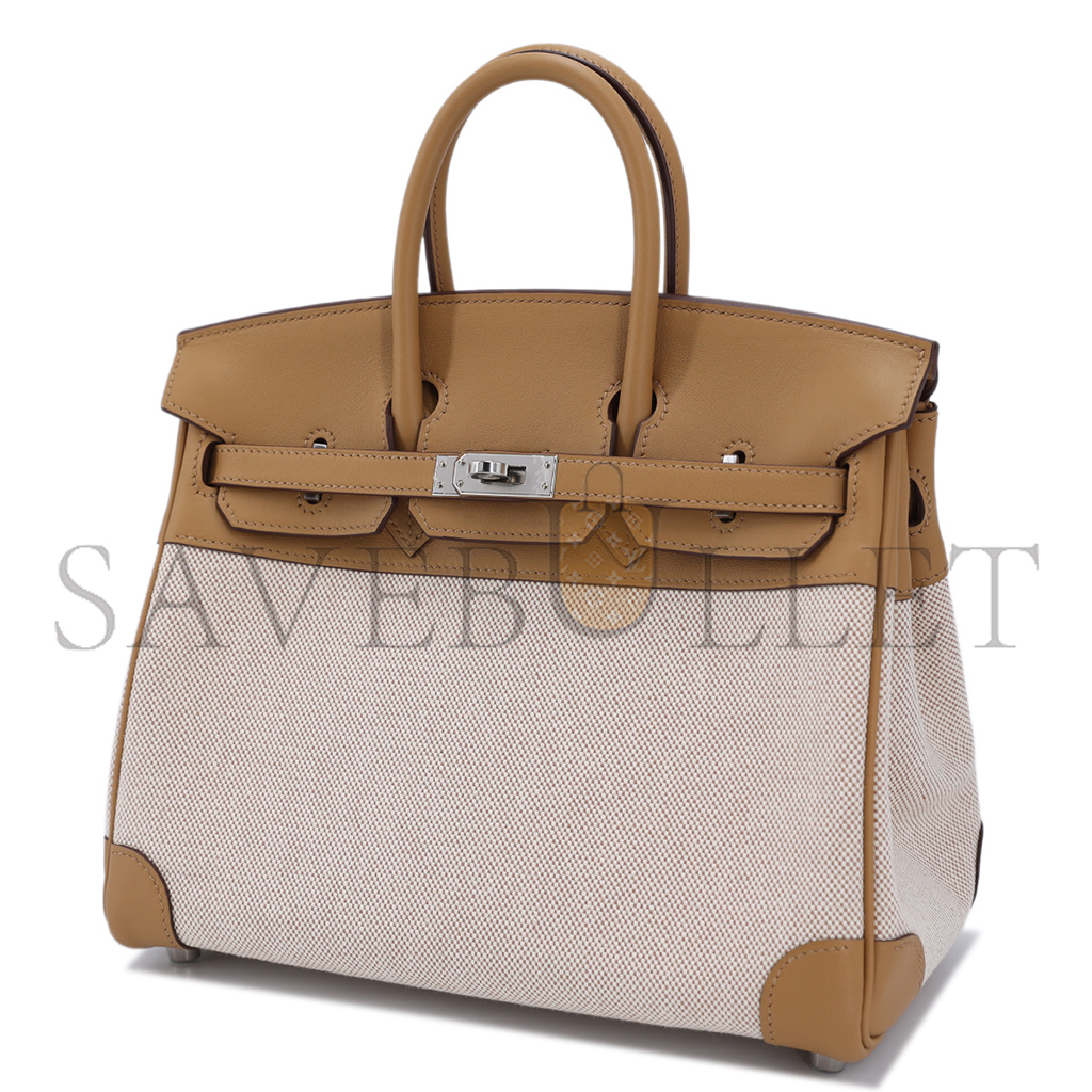 HERMÈS MASTER BIRKIN 30 SWIFT CANVAS BISCUIT SILVER BUCKLE H082686CKA6 (30*23*15cm)